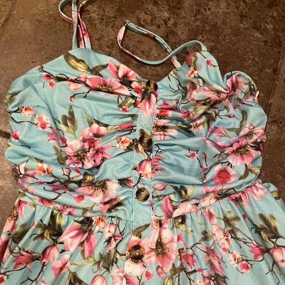 Floral Lightblue Dress - Picture 3 of 4